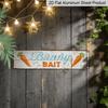 2D Flat, 1pc, 3.94 X 15.74 Inches Aluminum Decorative Sign -Vintage "Bunny Bait" Metal Wall Sign - Rustic Farmhouse Bunny Eggshell Decor for Easter