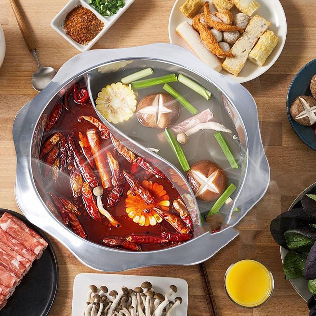 Нержавеющая сталь Двойной ароматизатор Hot Pot утолщенное основание для ресторана дома индукционная плита