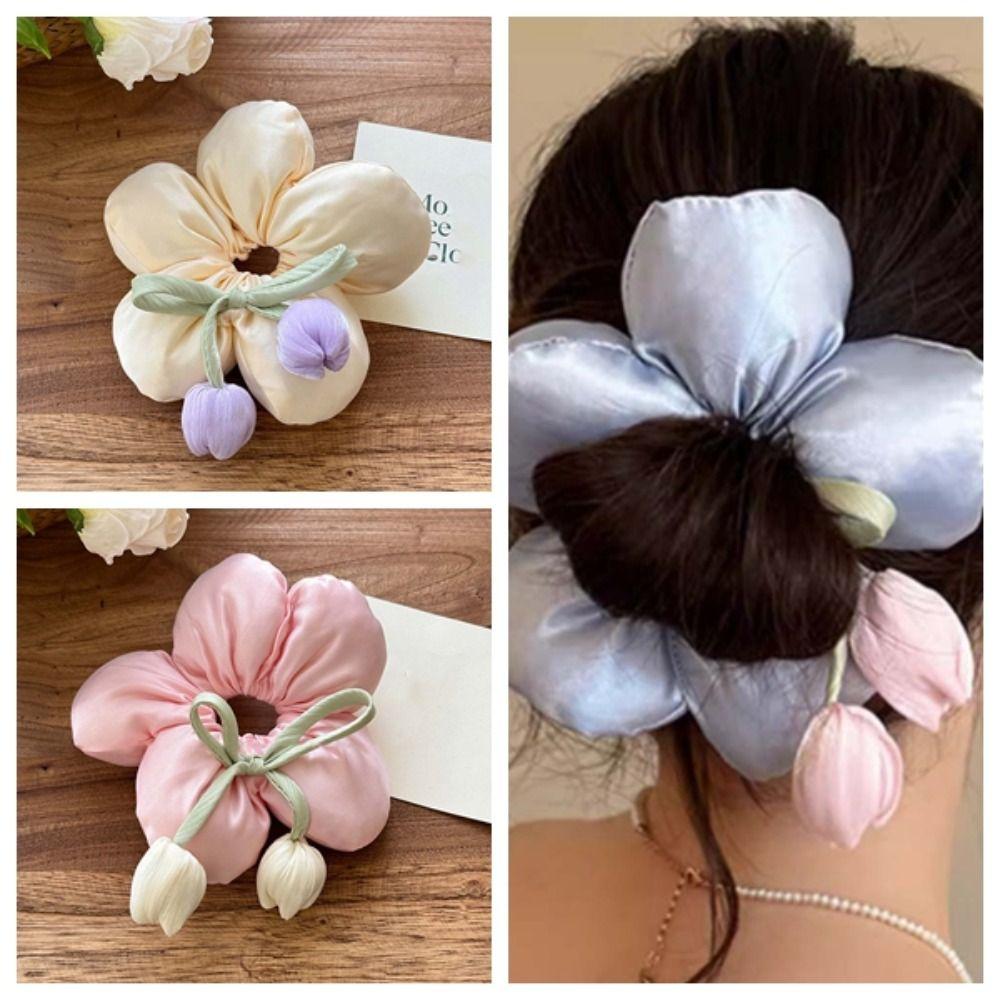 Elastic Flower Scrunchies Oversize Large Hair Scrunchies Trendy Exaggerated Hair Ring Daily