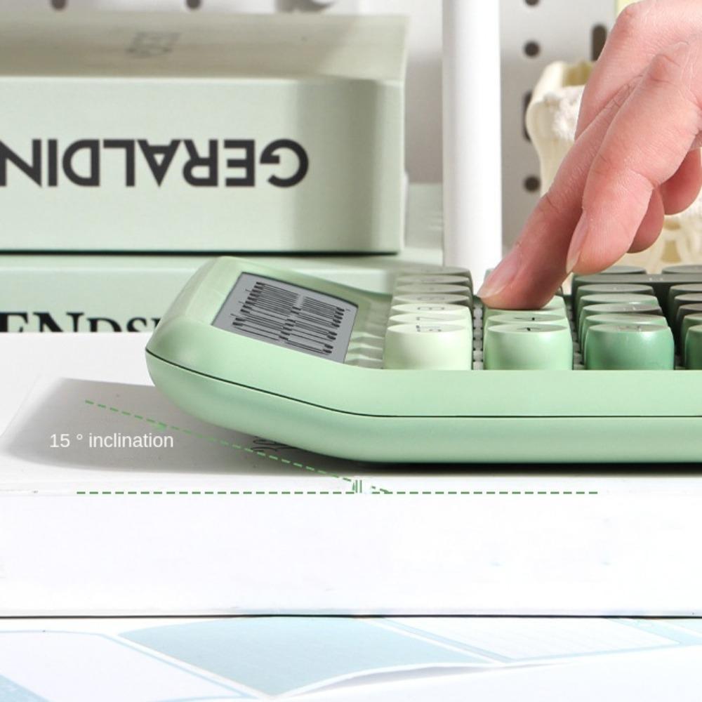 Mechanical Buttons Retro Typewriter Calculator Stationery Easy To Use Vintage Gradient Color Calculator Portable 12 Digit