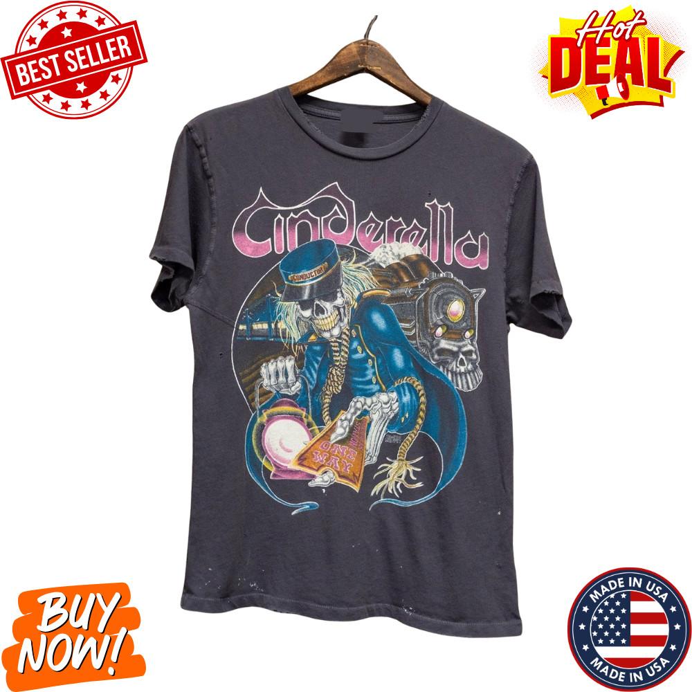 Vintage Cinderella Rock Tour Concert Inspired Graphic T-Shirt Retro Band Tee Unisex T-Shirt