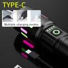 S615 Powerful LED Flashlight Rechargeable Zoomable Tactical LED Flashlight Super Bright Torch Lantern for Outdoor Camping Hiking