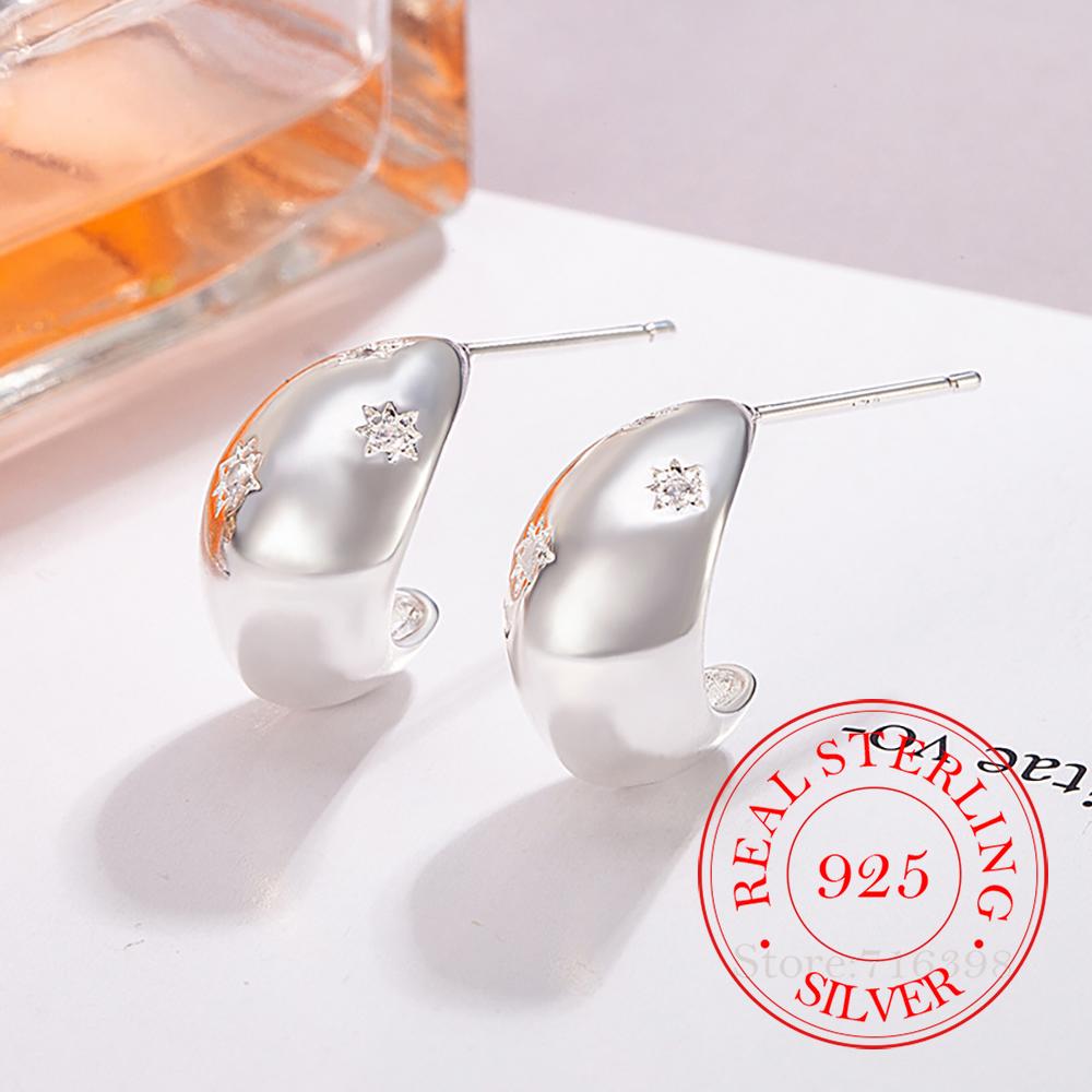 Серьги-кольца из стерлингового серебра 925 пробы, французский винтаж, с хрустальными подвесками в форме капли, для женщин, корейские, свадебные, вечерние, ювелирный подарок, женские pendientes