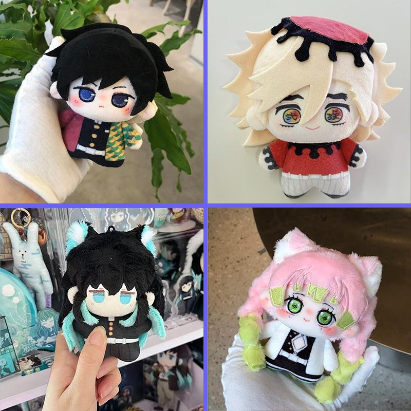 10cm Anime Demon Slayer Kimetsu No Yaiba Plush Kamado Tanjiro Agatsuma Zenitsu Hashibira Inosuke Tomioka Giyuu Pendant Doll Toys