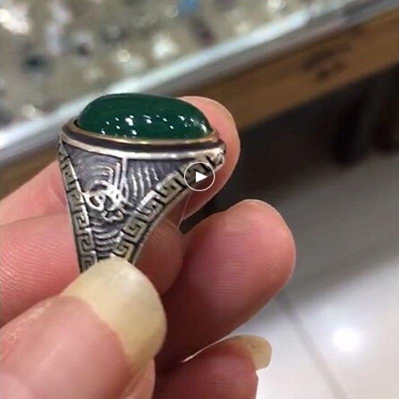 Женское кольцо из 100% серебра 925 пробы, тайское серебро, зеленый, натуральный камень, нежные узоры или рисунки, восстанавливающие древние пути, кольца Ms
