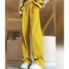Women's 2025 Yellow Slimming Sweatpants - New Fashionable Casual Straight-Leg Wide-Leg Pants for Dance & Sports.