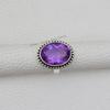Oval Amethyst Ring, Natural Stone Ring, 925 Sterling Silver Ring, Wedding Ring, Designer Ring, February Birthstone, Boho Ring, Handmade Ring