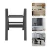 Black Aluminum Alloy Folding 2-Step Ladder, A-shaped Foldable Step Ladder Floorstanding 45*52cm Load 300kg for Balconies