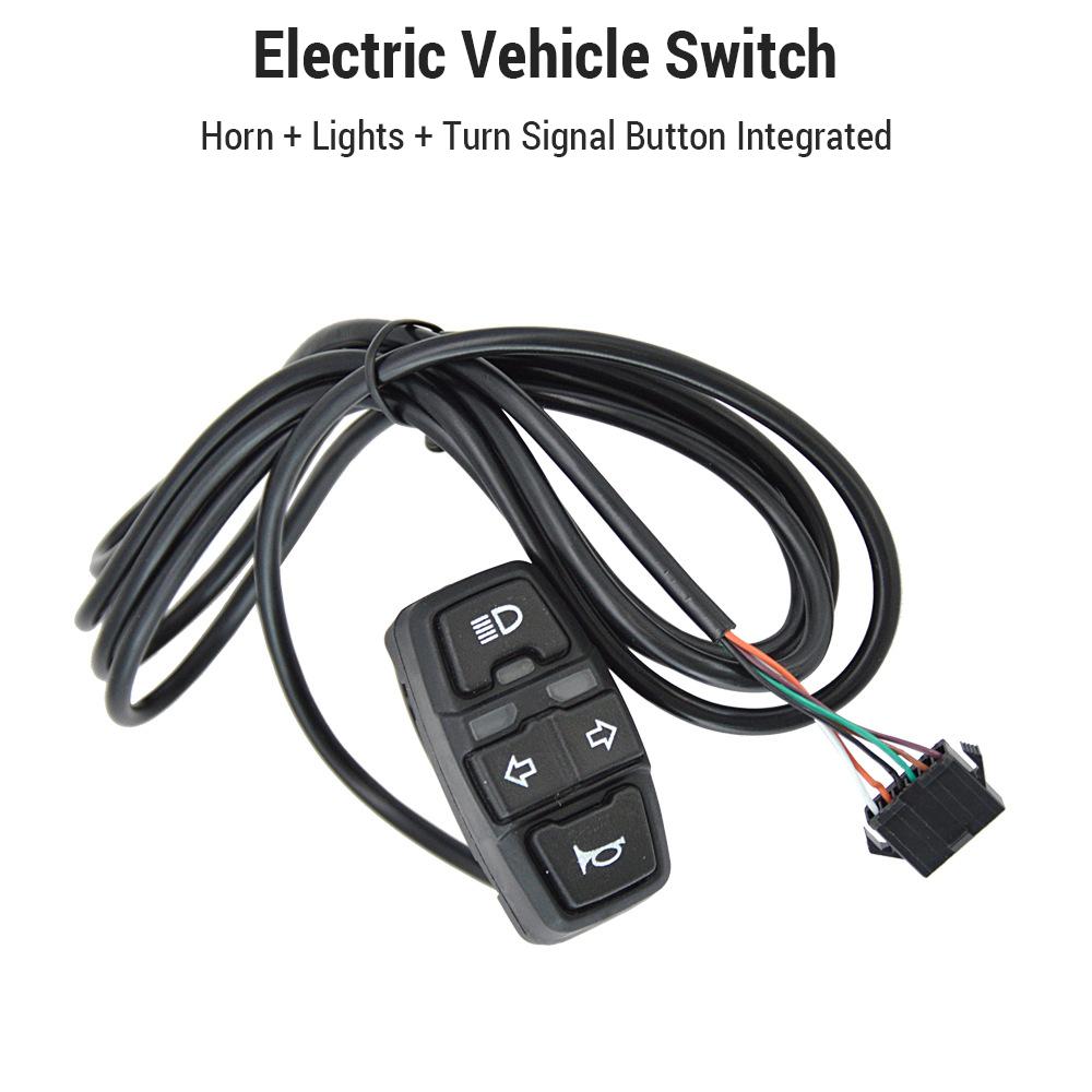 Bicycle Headlight and Taillight Set Ebike Turn Signals Front and Back Light Electric Bike Light Horn Kits with Switch