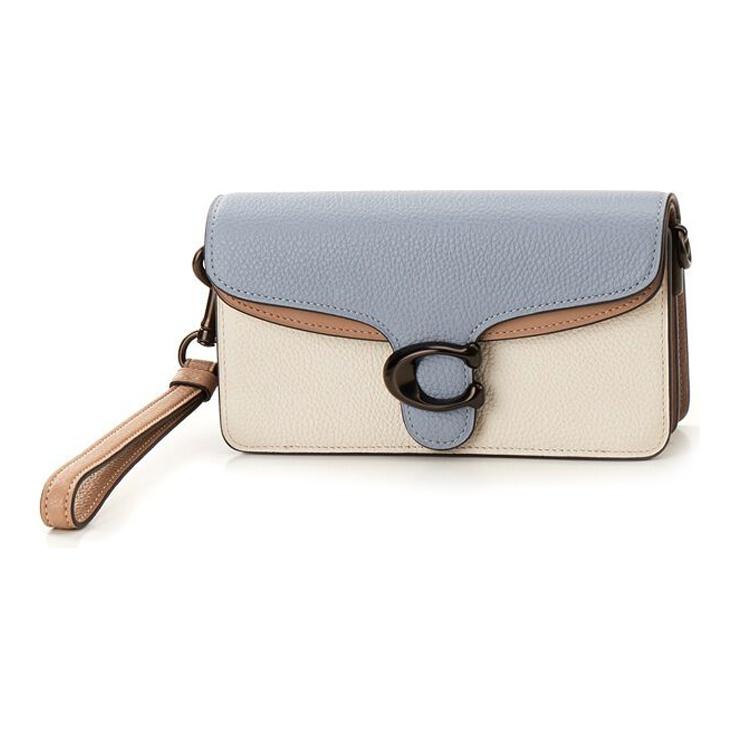 Coach Tabby 18 Woc Color Block Leather Crossbody Bag Women Bags Blue White 76199-V5RGX
