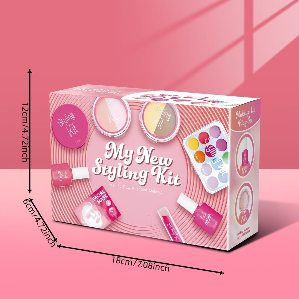 Pretend Makeup Toy Set For Girls,  Children'S Performance Handbag,Princess Role Play Toy,Portable Design Princess Cosmetics Bag,