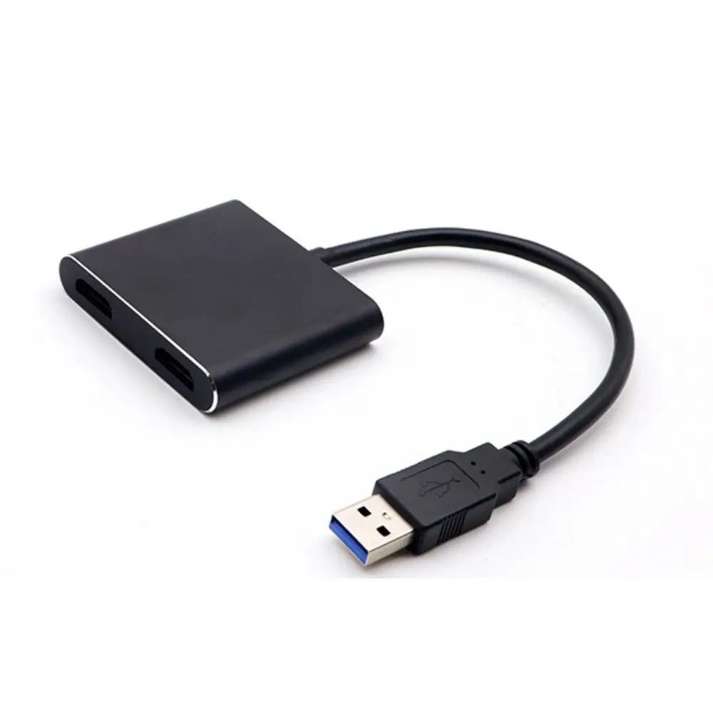 USB 3.0 на HDMI USB на двойной HDMI Конвертер Один на два 1080P USB на HDMI Адаптер Алюминиевый сплав Расширенный Конвертер