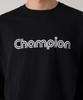 CHAMPION Track Logo Loose Fit Jog Tag Long Sleeve T-Shirt Black