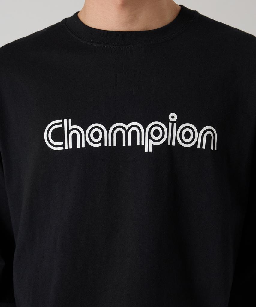 CHAMPION Track Logo Loose Fit Jog Tag Long Sleeve T-Shirt Black