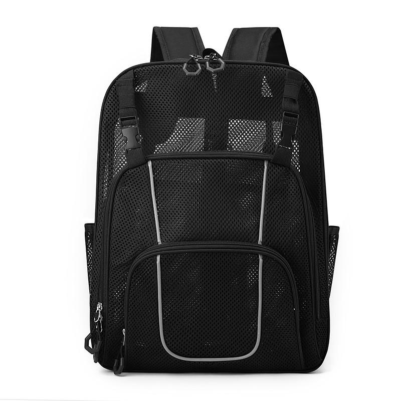 Polyester Mesh Sports Backpack With Reflective Design For Outdoor Activities And Travel