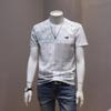 Мужская дышащая тонкая футболка с коротким рукавом, корейская молодежная, с принтом, повседневная, с круглым вырезом, с рукавом до локтя, пуловер