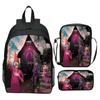 Gorillaz UK Virtual Band Printed Cartoon Backpack 3-Piece Set School Bag Lightweight Large Capacity
