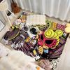 Японская мода Hysteric Mini Напольный коврик Противоскользящий Впитывающий воду Длинная полоса Подушка Коврик для спальни Alfombra