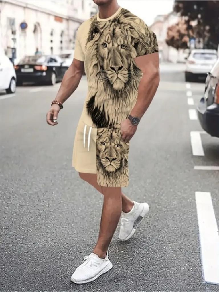 Гавайский кокосовый 3D-принт, модный мужской костюм с круглым вырезом, повседневный, с коротким рукавом и шортами, модный уличный костюм в стиле Харадзюку