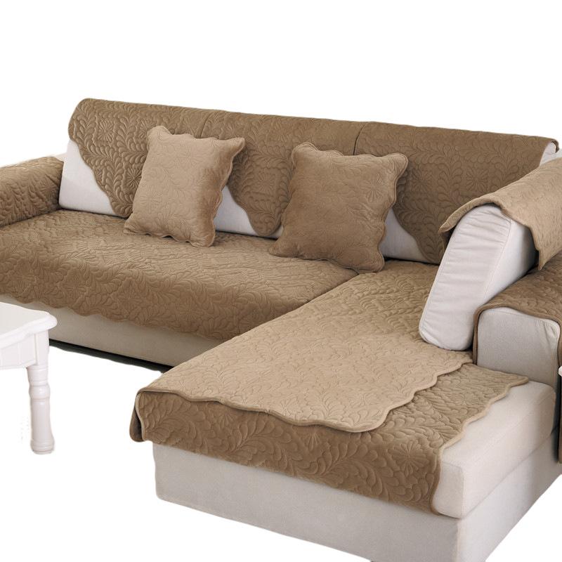 Короткое плюшевое полотенце для дивана, зимний короткий чехол для дивана в европейском стиле, однотонный нескользящий чехол для дивана, универсальный для гостиной