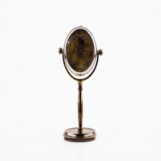 Викторианский Лондон Латунные настольные часы 12,7 см Цельная латунь Гравированные настольные часы Черный Домашний офис Декор Стимпанк Подарок