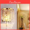 Crystal Elegant Wall Sconce With Led Light For Home Bedroom And Living Space