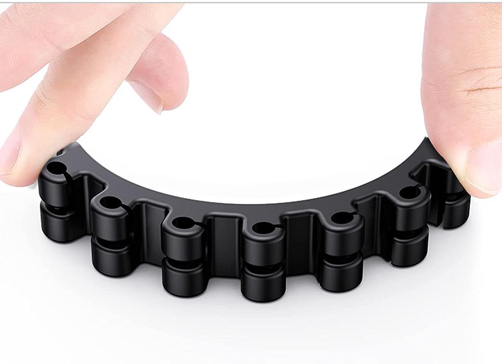 SOULWIT Набор из 3 держателей для кабелей, Зажимы для шнуров, Хранение шнуров для кабелей Lightning, USB-кабелей, Зарядных кабелей, Кабелей для мыши, Кабелей для клавиатуры, Силикон