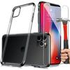 Case for iPhone 12 Pro (6.1 ") Includes 2 Shockproof Tempered Glass Black Chrome Design