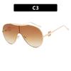 Oversized One-Piece Aviator Sunglasses, Metal Sunglasses Of The Same Style, Personalized Sunglasses.