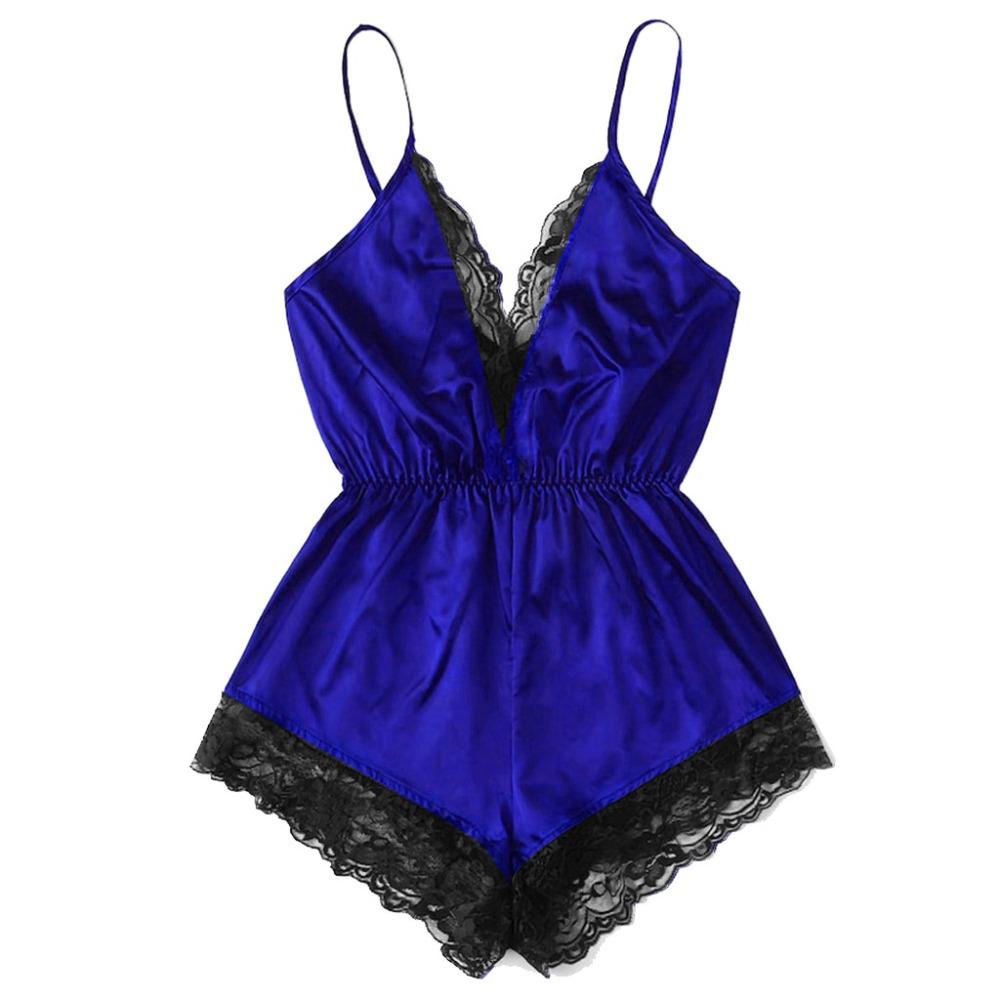 Женский атласный комплект пижамы с кружевной отделкой и V-образным вырезом