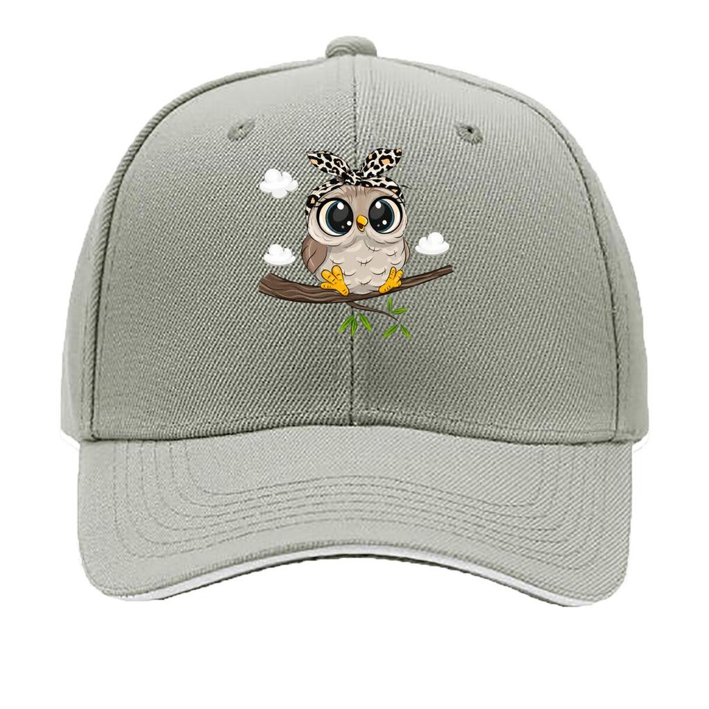 Cute Leopard Bow Owl Sitting On Branch Sandwich Baseball Cap Unisex Women Sun Cap Outdoor Workouts Hat