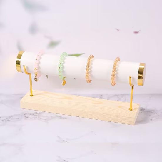 Bracelet Display Stand Elegant Jewelry Organization Wooden Base Bangle Watch Storage Holder for Home