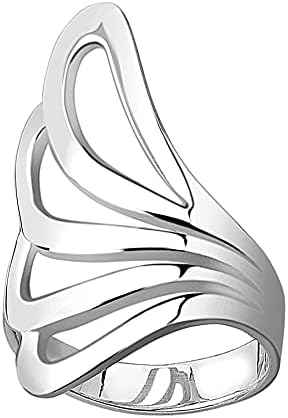 Nenalina 925 Sterling Silver Ring for Women, Wrap Adjustable Band, Polished Finish, Silver