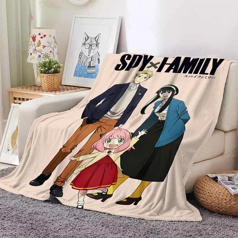 3D Print Anime Spy Family Blanket Soft Sofa Cover Throw Anya Blanket Fleece Tapestry Warm Bed Blankets for Bedroom Couch