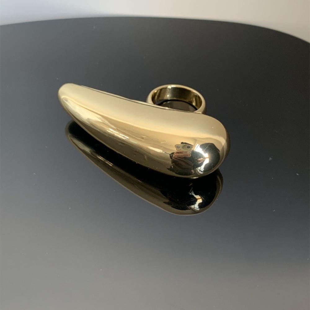 Преувеличенное Преувеличенное Кольцо в виде простой капли Роскошные Массивные Кольца Новое Цельное Металлическое Большое Кольцо