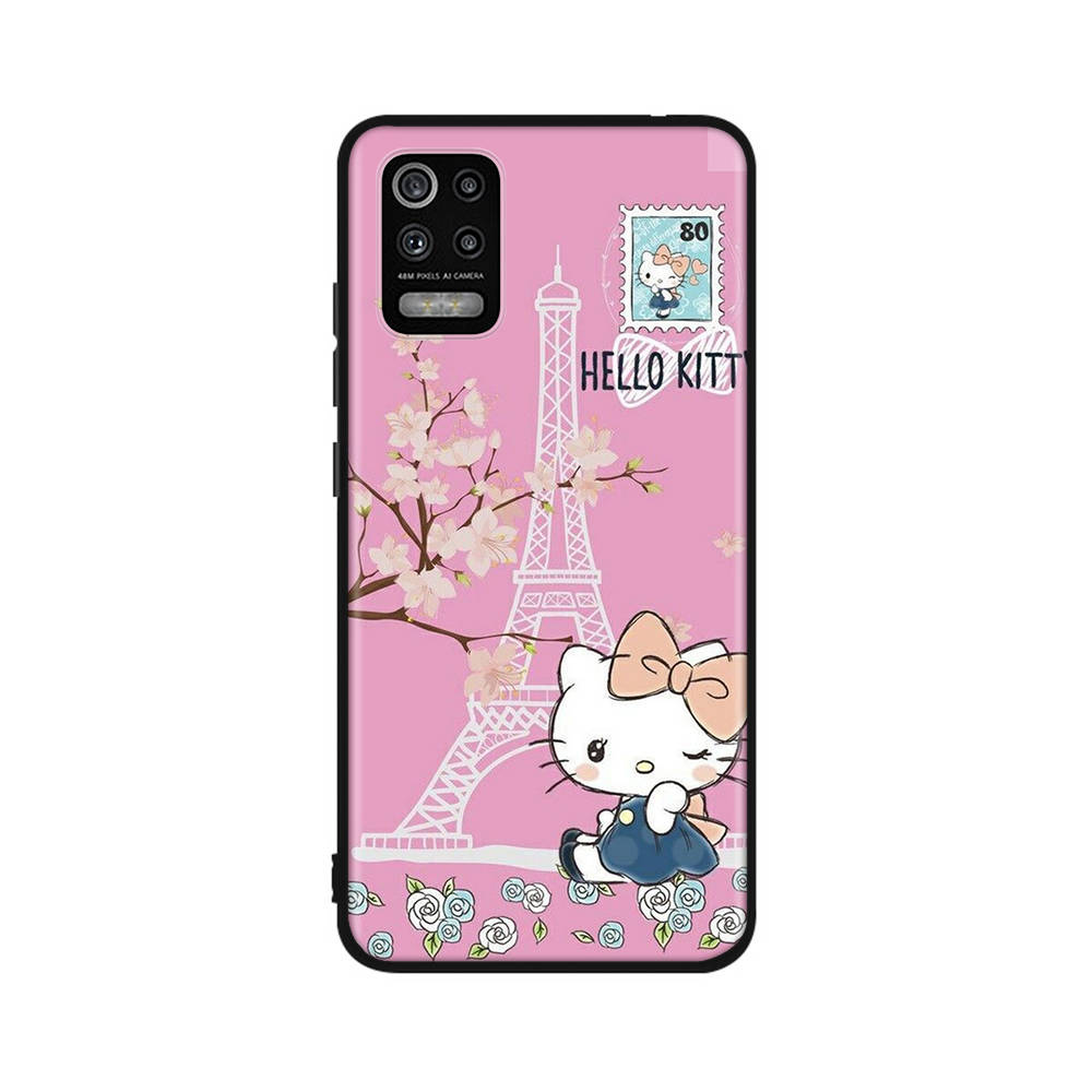 Чехол KT67 Hello Kitty Cartoon для Samsung A04 A14 A23 A34 A54 M23 M33 M52 M53 Realme 10 9 C30S C35 C55 VIVO Y02S Y21 Y33S Y51 X80 Pro Прозрачный чехол