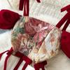 Французское винтажное нишевое платье с вышивкой на талии и тонкой сеткой через бретельку