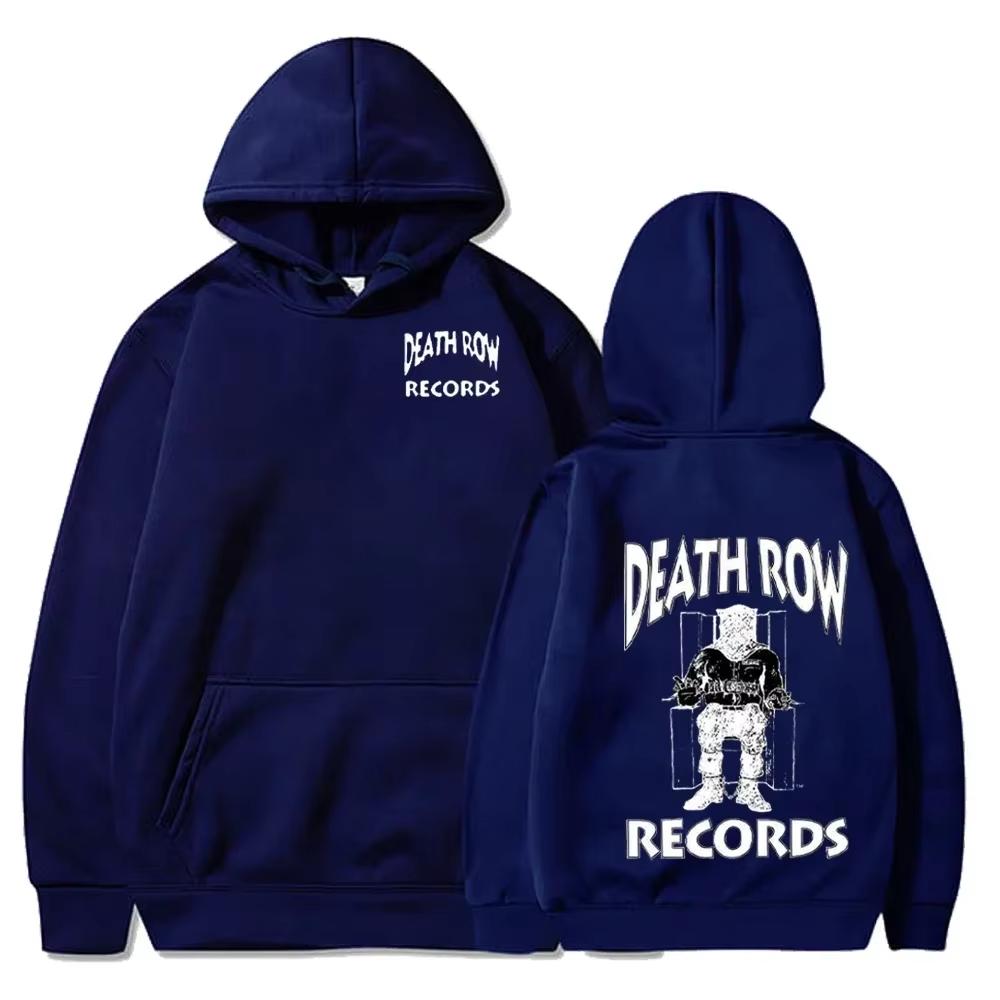 Death Row Records Poster Graphic Print Hoodie Men Women Streetwear Hip Hop Fashion Sweatshirt Oversized Demons Skeleton Brothers in Arms Pullover