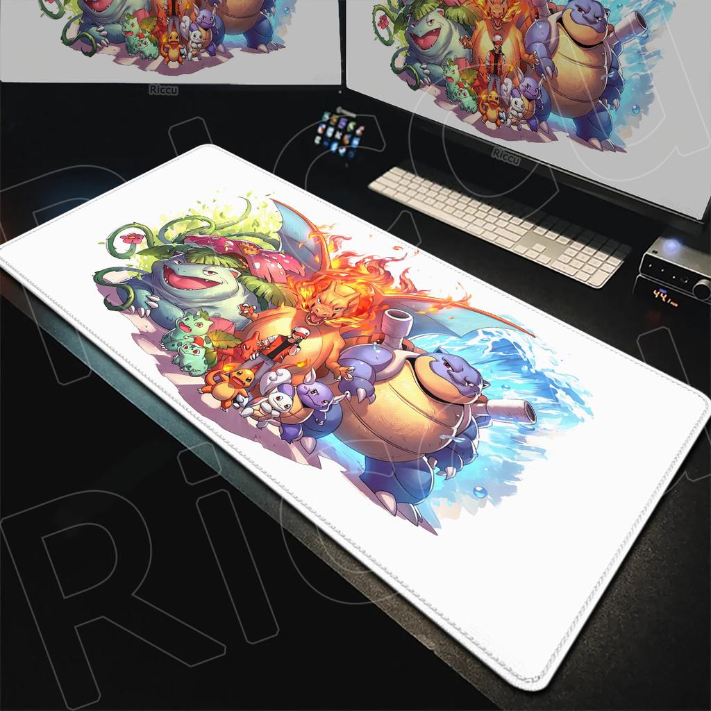 PPokemon Squirtle Computer Keyboard Mats Nonslip Desk Mouse Pad Rubber Anime Accessories xmm Washable Laptop Game Carpet
