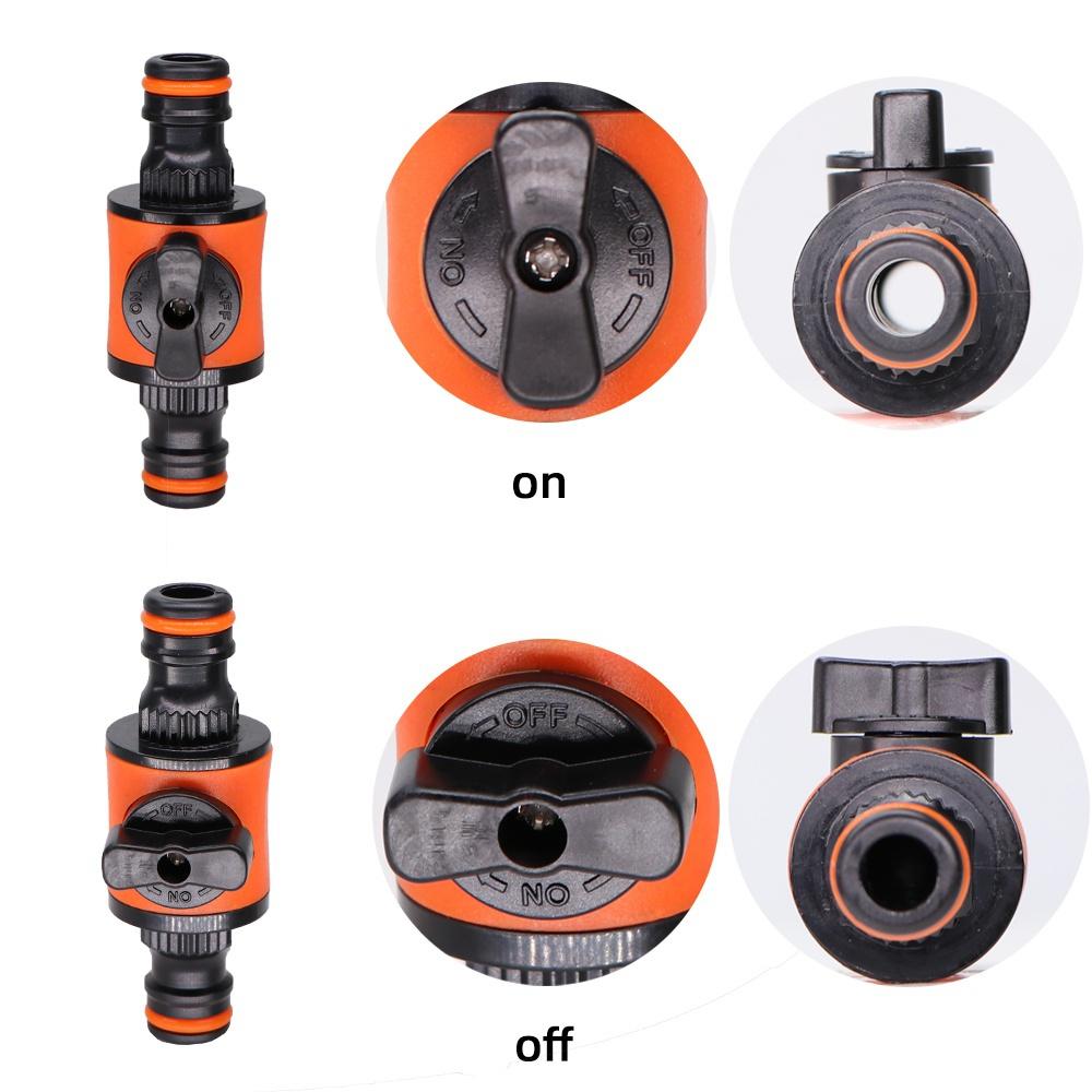 16MM Equal Garden Hose Shut Off Valve Fitting Plastic Tubing Tap Adapter Quick Joint for Watering Irrigation Car Wash
