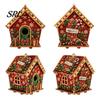 Window Hanging Craft DIY Christmas Faux Pearl Art Painting Pendant Kit, 3D Bead Gingerbread Miniature Dollhouse Kit House Handmade Holiday Set