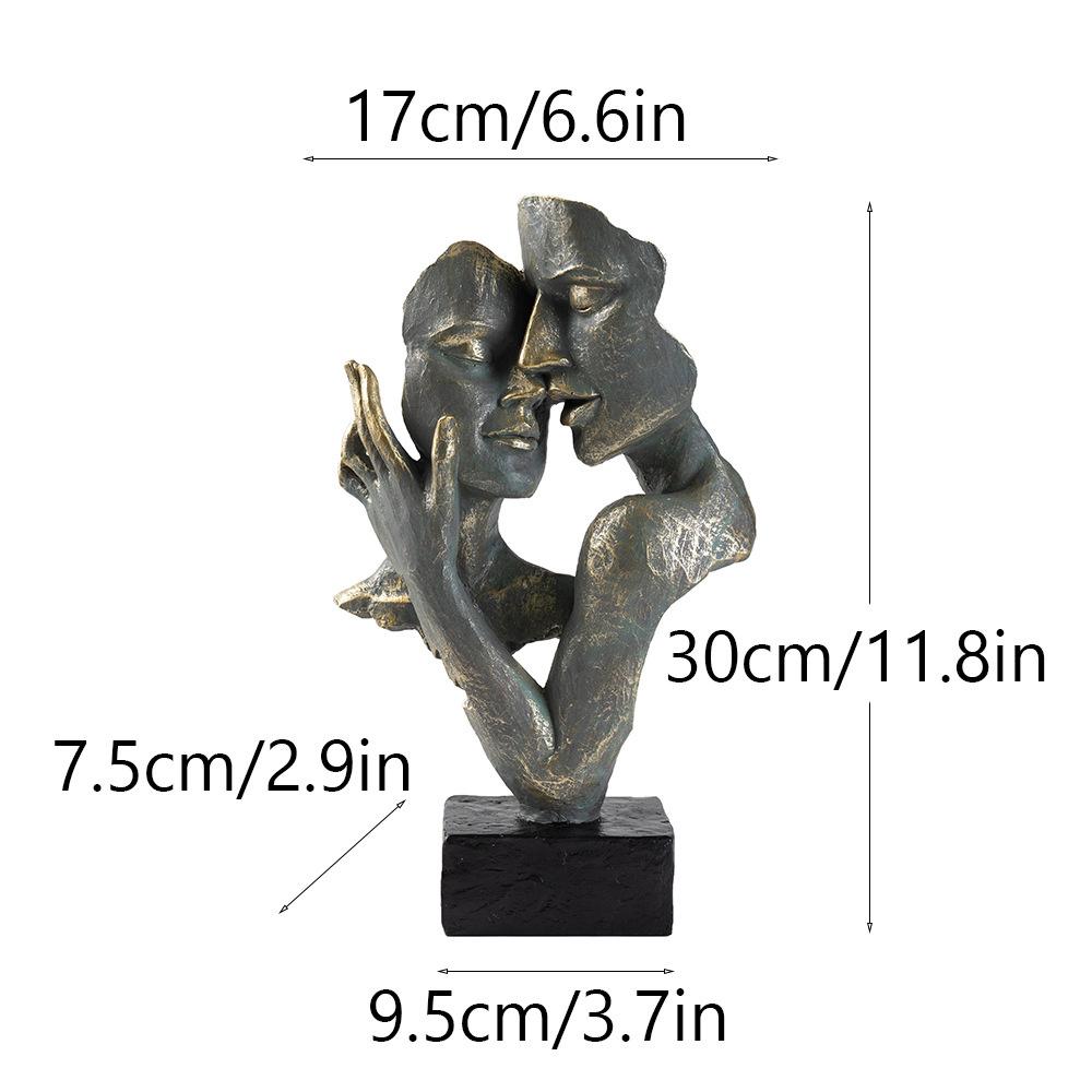 Nordic Light Luxury Abstract Human Mask Sculpture Resin Figurine Minimalist Tabletop Home Decor For Living Room Bar Cabinet Gift