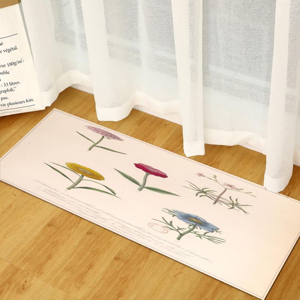 Fresh Bathroom Non-Slip Door Mat Bathroom Mat Kitchen Absorbent Long Floor Mat Bedroom Living Room Carpet