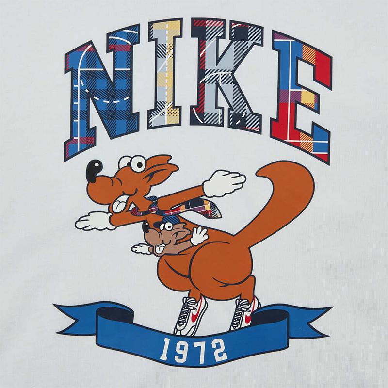 Nike Мультяшный логотип Графическая футболка с длинным рукавом Детские топы II0470100