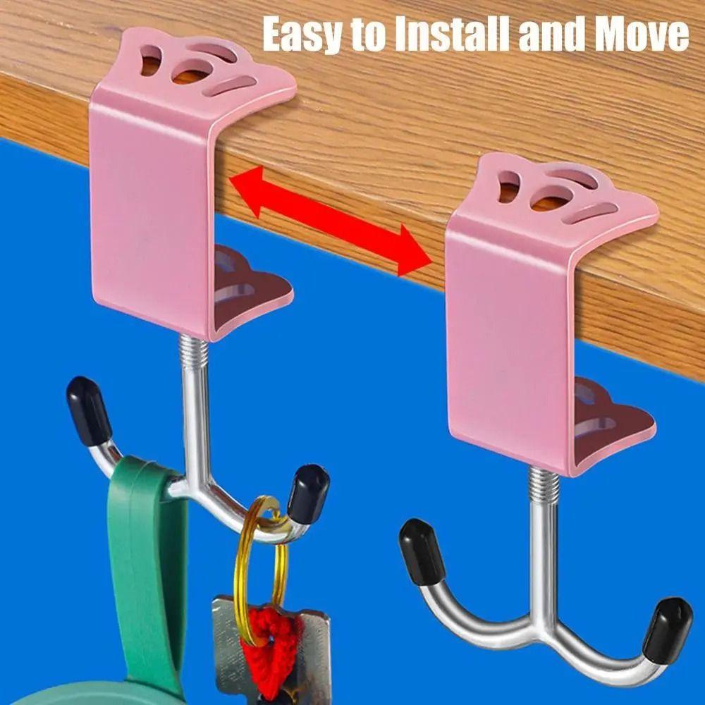 Adjustable Desk Side Hook Double Hooks Handbag Rack New Backpack Holder