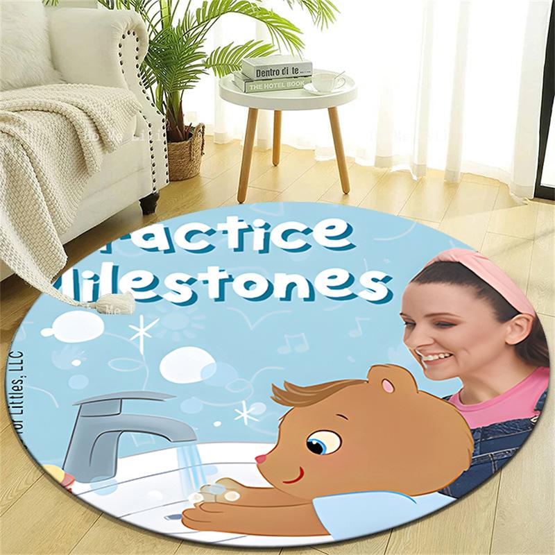 1pc Ms Rachel4 Design Printed Area Round Carpet for Bedroom Living Room Home Decor Rugs Mat Non Slip Mat Rug for Bedside
