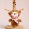 Yousheng Adorable Doll Pendant Multifunctional Plush Keychain with Hanging Buckle Cute Animal Shapes Fox Panda Soft Skin-Friendly Vinyl Face Gift