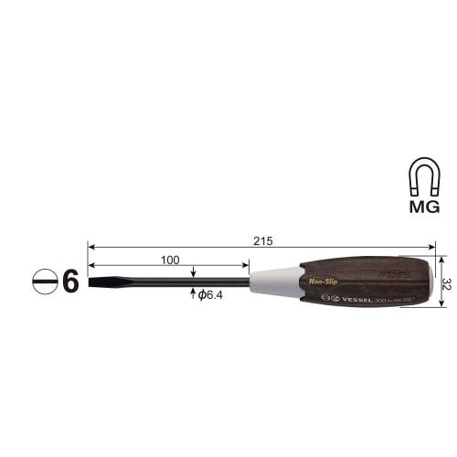 VESSEL Woody Driver Non-Slip Grip -6ÁE00 300