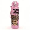 1PC Bear Head Ornate Western Retro Print 750ml Portable Sports Water Bottle Leakproof Gym Outdoor Travel Drink Cup