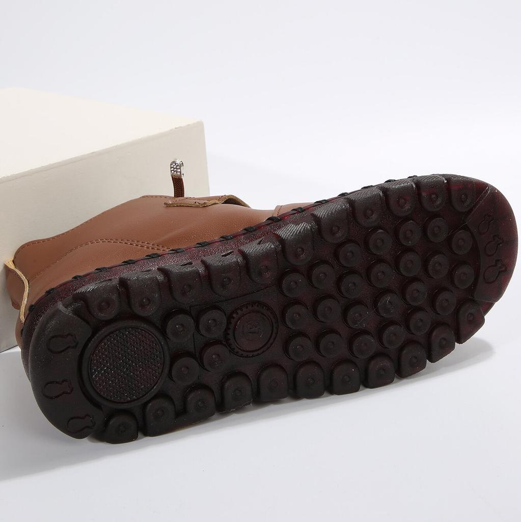 Large Handmade Bottom Casual Boots for Women 2023 New Plush Fashionable Mother Cotton Leather Boots